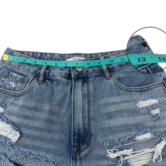 Pacsun High Rise Festival Distressed Cut Off Jean Shorts size 28 (Small, size 6) - Picture 4 of 13
